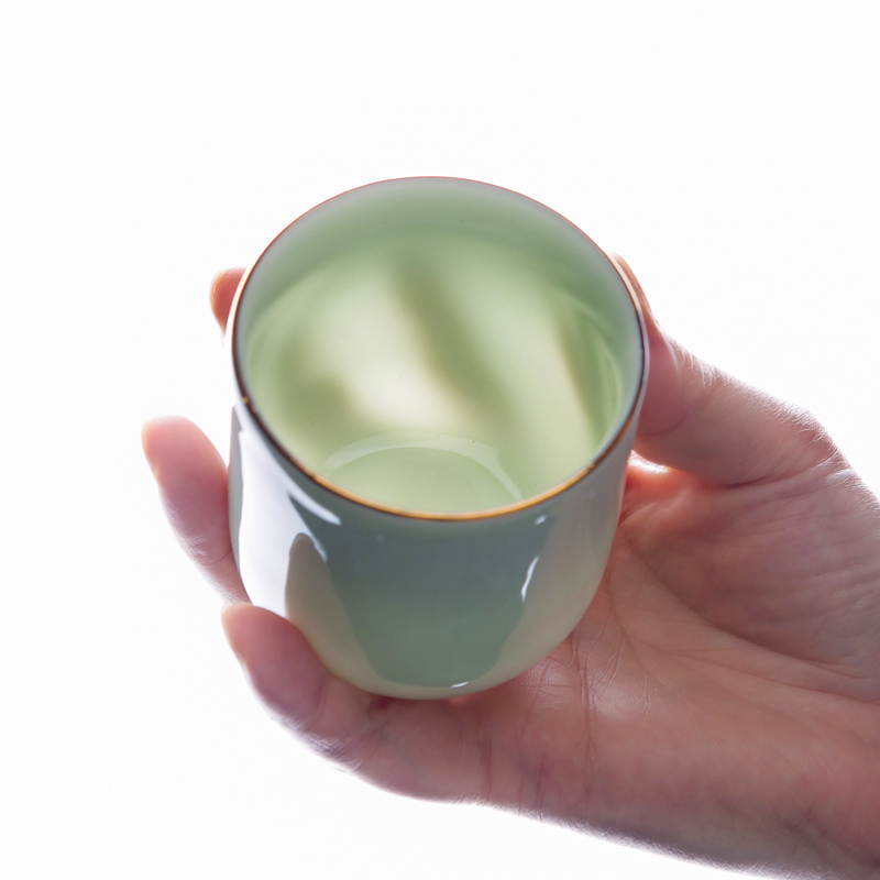Jingdezhen ceramic tea set suit household contracted sitting room teapot large shadow celadon girder pot of tea set