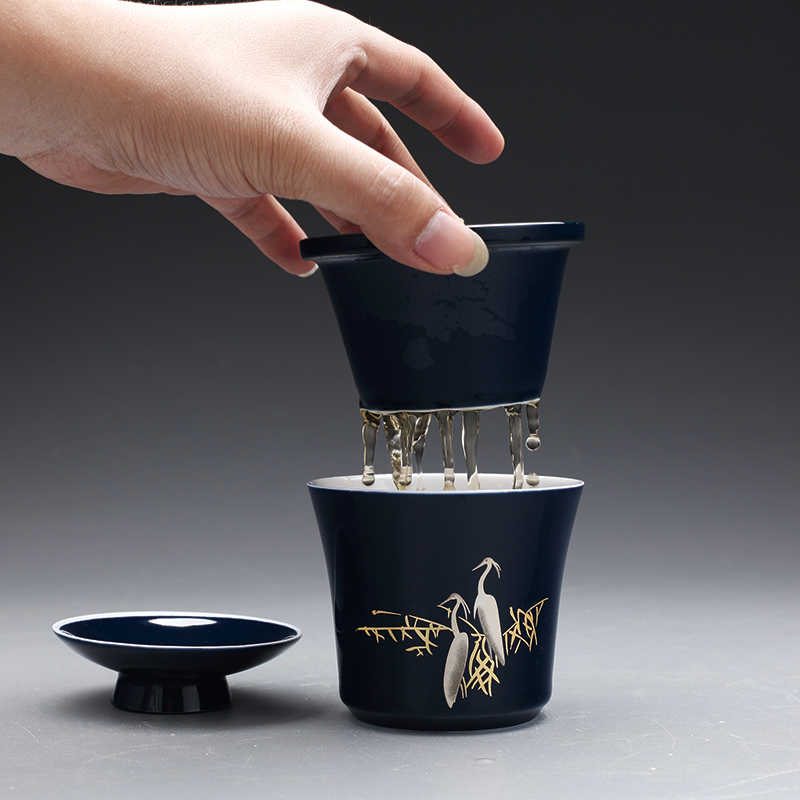 Jingdezhen ceramic kung fu tea set household car travel tea set gift set tea service portable package