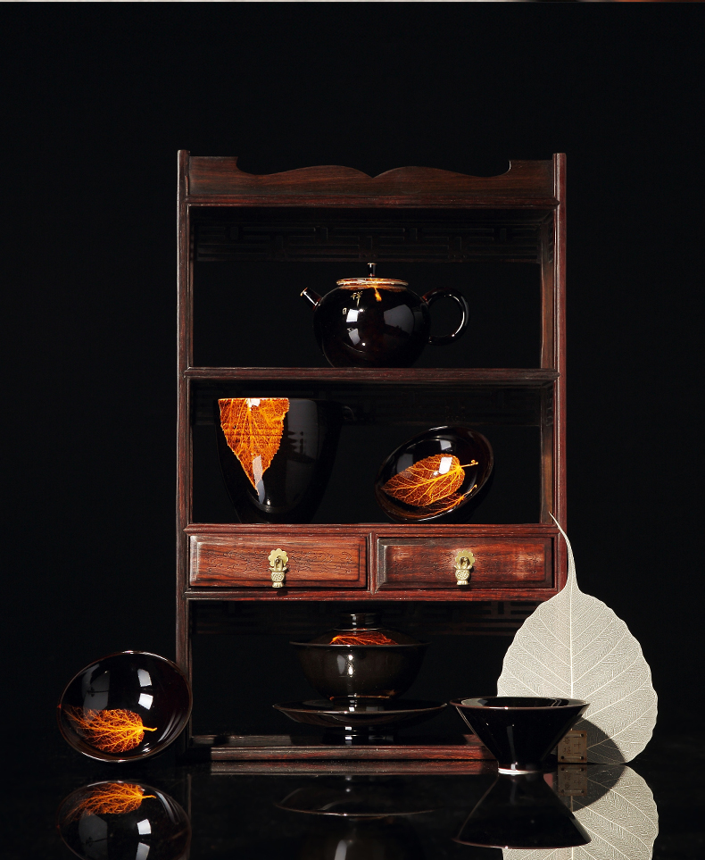 Jizhou up konoha temmoku oil - lamp can jingdezhen sharply black glaze tea building ceramic cups of tea master cup single CPU
