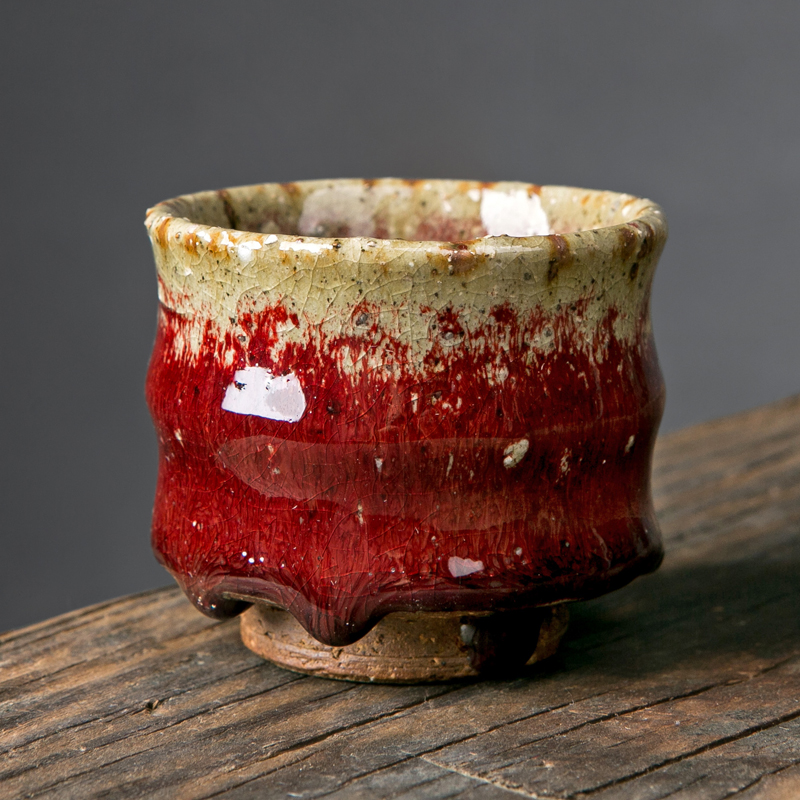 Jingdezhen Japanese coarse pottery teacup personal special master cup tea sample tea cup of pottery and porcelain up ice crack, single CPU