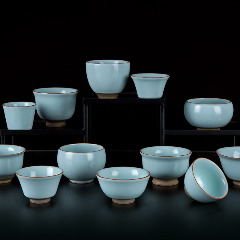 Your up kung fu tea cups personal special master cup single CPU jingdezhen ceramic tea ice crack, single sample tea cup