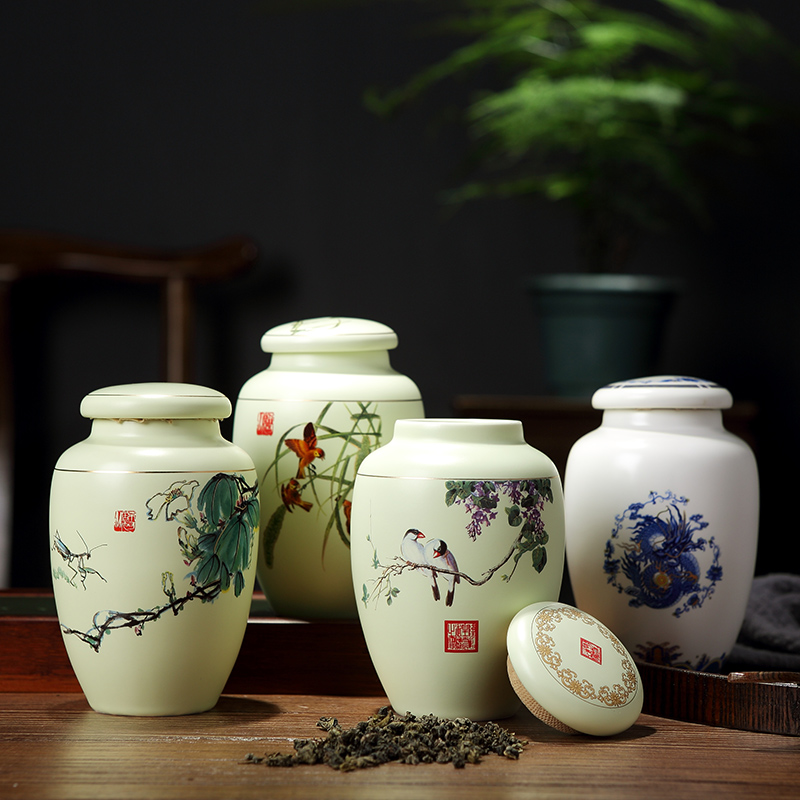 Red the caddy fixings ceramic seal tank storage POTS home two small storage tank jingdezhen medium tea cups