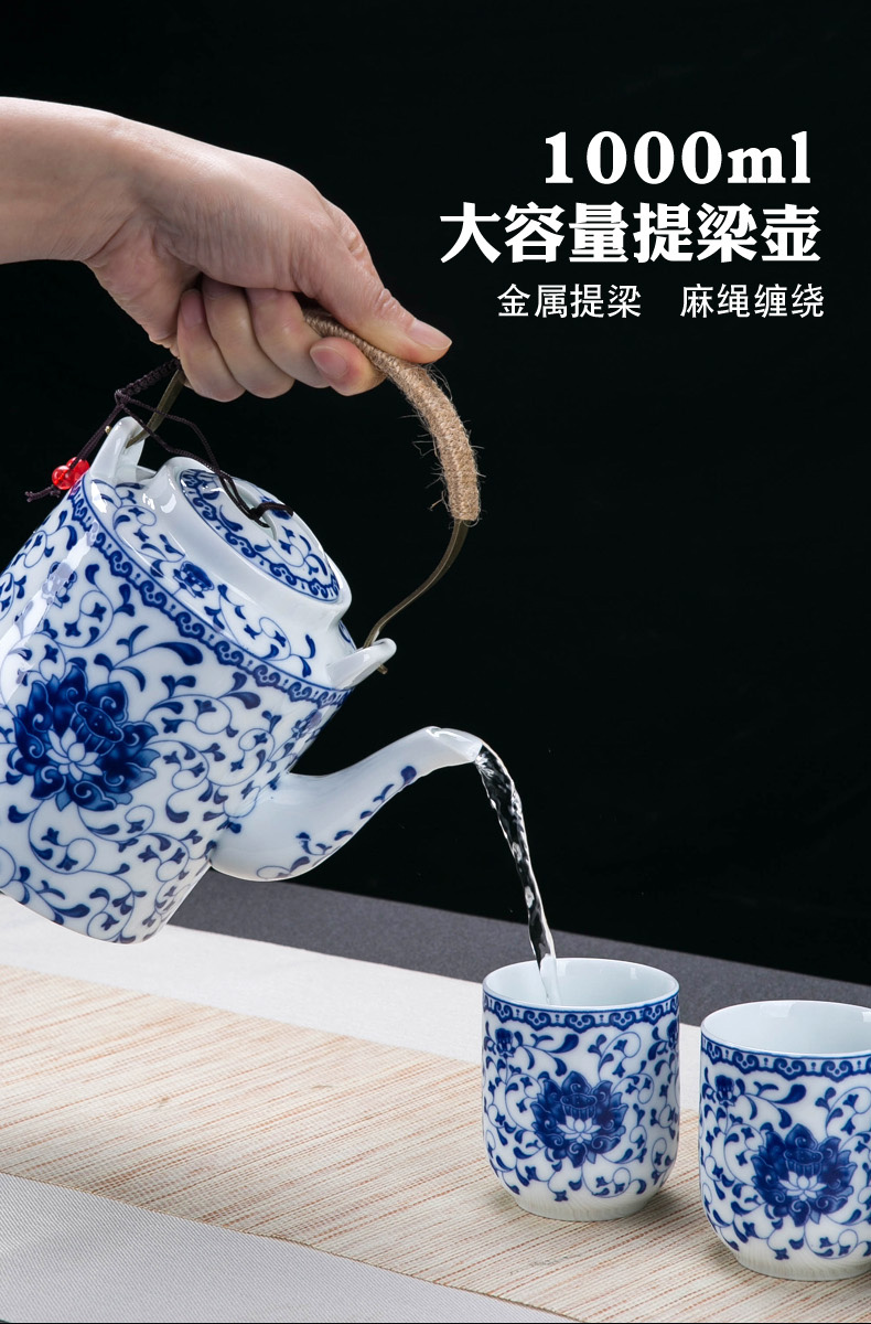 Tea set home sitting room with jingdezhen ceramic cup Chinese style suit Chinese wind cup teapot set