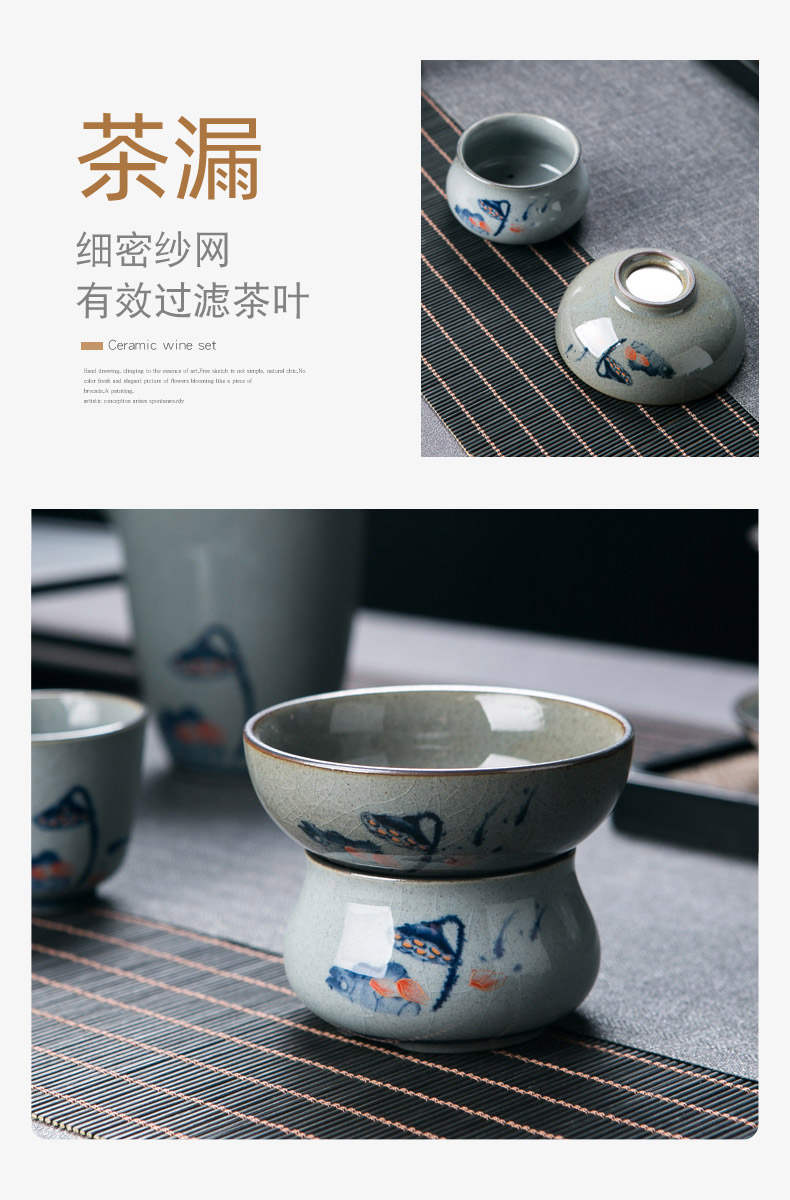 Jingdezhen ceramic porcelain tea set suits for home office receive a visitor the manual coarse pottery teapot kunfu tea tureen