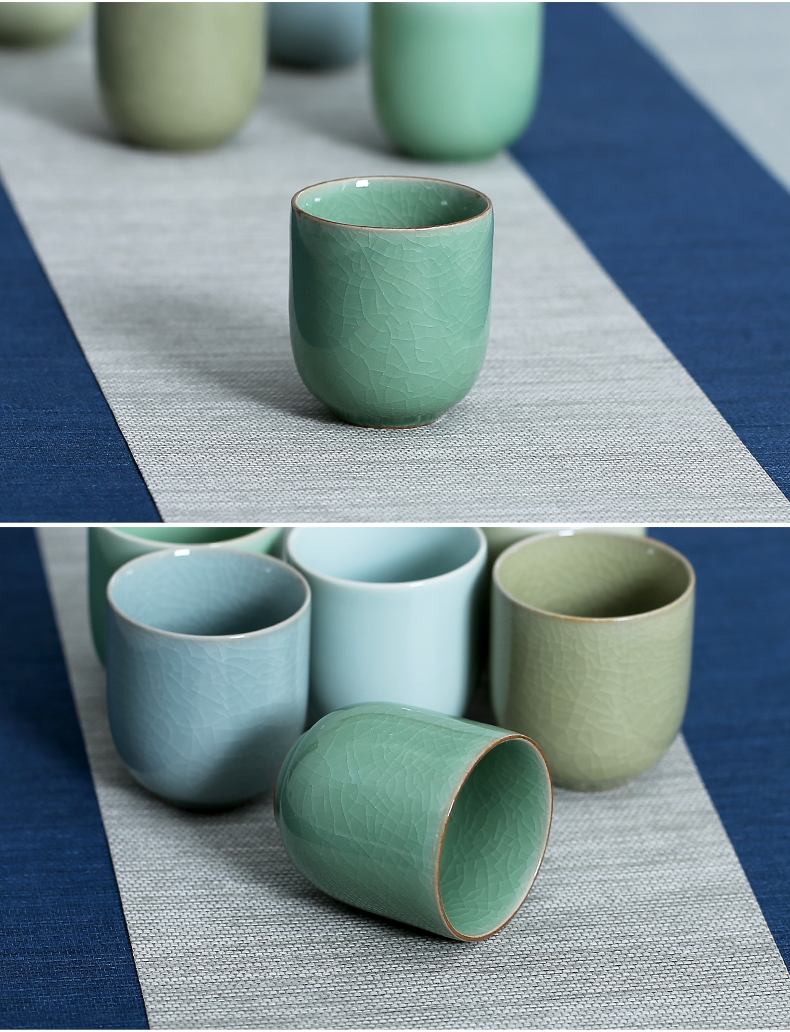 Long Tuyền Celadon Chén gốm nhỏ Cốc thủy tinh sáng tạo Bộ trà Kung Fu Trà với tách sáu màu - Trà sứ bình pha trà giữ nhiệt có lưới lọc