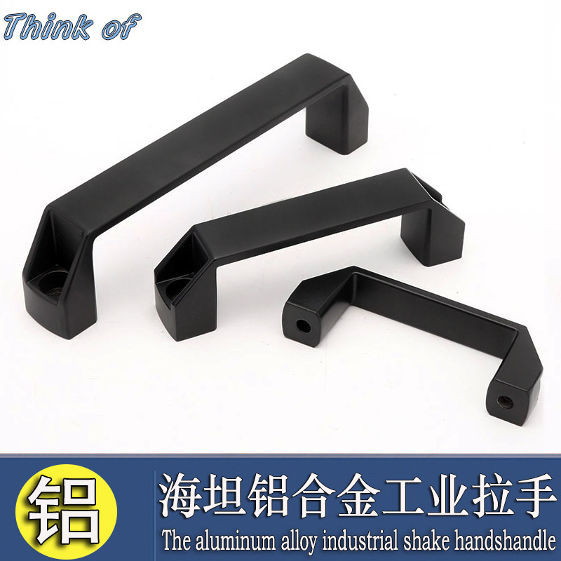 Thickened solid aluminum alloy square handle square distribution cabinet bore 90120180 door handle hand handle