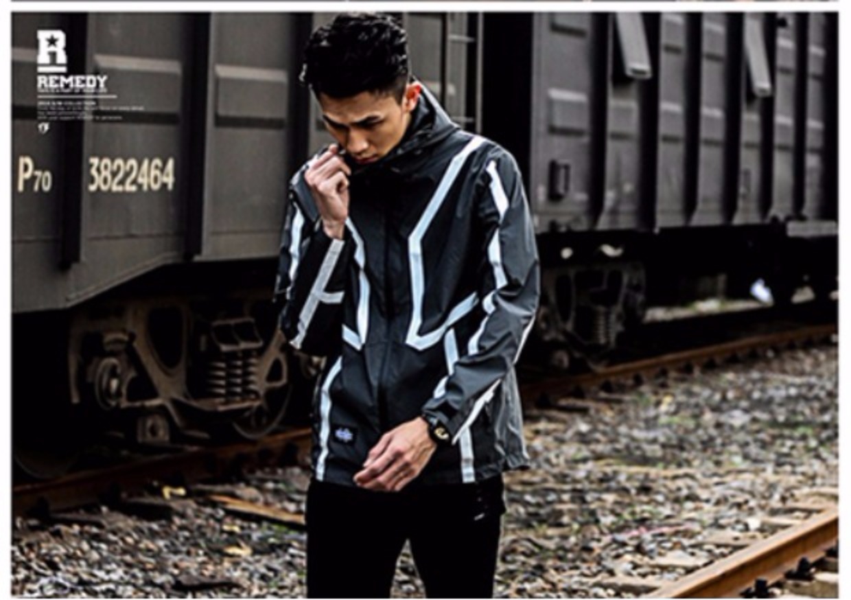 REMEDY nguyên bản mùa thu và mùa đông Áo khoác phản quang 3M in áo gió trùm đầu áo len áo gió hoodie