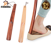  Well-organized solid wooden shoehorn shoe-wearing shoe-carrying device long-handled shoe pumping hotel guest rooms wooden shoe slip log