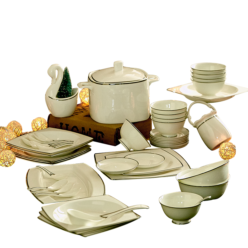 The dishes suit household to eat a bowl dish bowls European contracted jingdezhen ceramic composite ceramics tableware