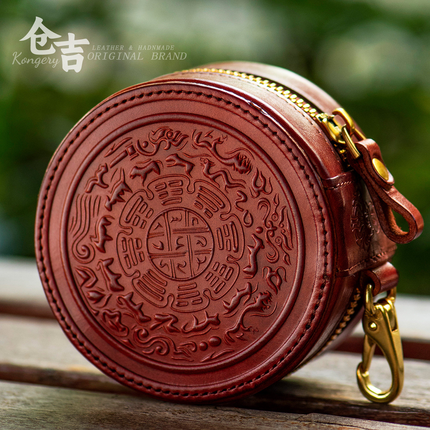 Hand strings Play Containing Barn Ji Handmade Pure Cow Leather Retro Vini Play Bag Genuine Leather Zero Wallet Headphone Bag Containing bag-Taobao