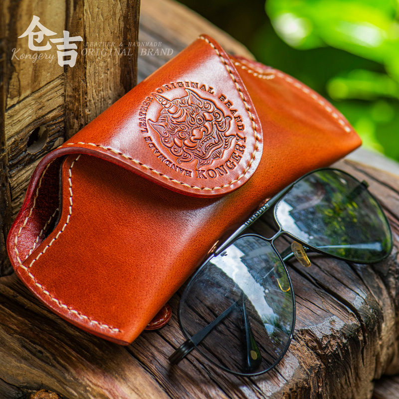 【Pixiu Mirror Collection】Car-Mounted Glasses Case! Cangji Handmade First-Layer Cowhide Genuine Leather Sunglasses Storage Pouch