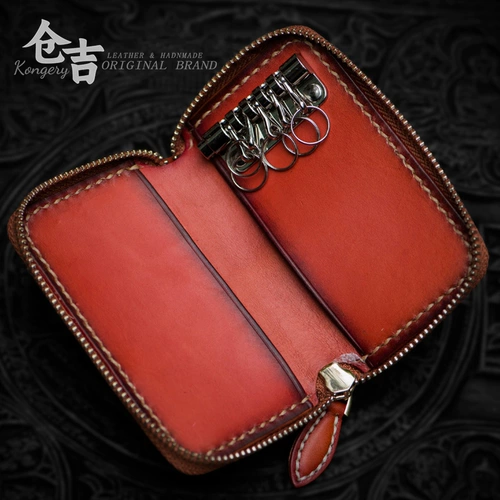 Кожаная ключница, короткий картхолдер подходит для мужчин и женщин, сумка, кошелек, из натуральной кожи