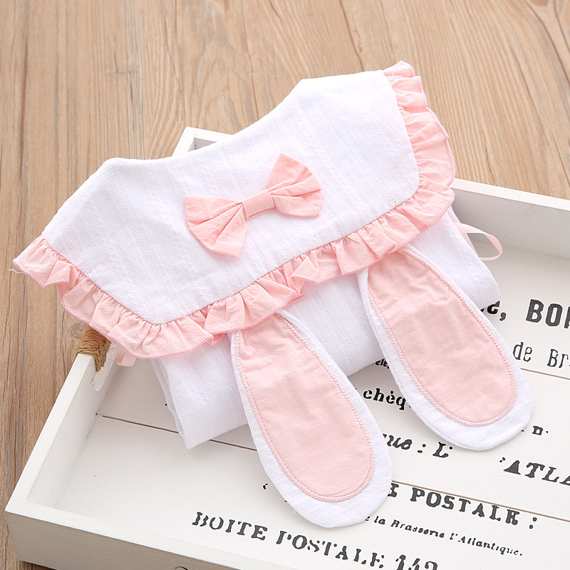 Female Baby White Pure Cotton Shirt Spring Autumn Children Cute Roleta Rabbit Ears Doll Collar Shirt Inner