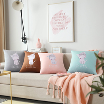 Sofa pillow core pillow bedside office cushion cover solid color pillow living room backrest square cotton and hemp Crystal Velvet