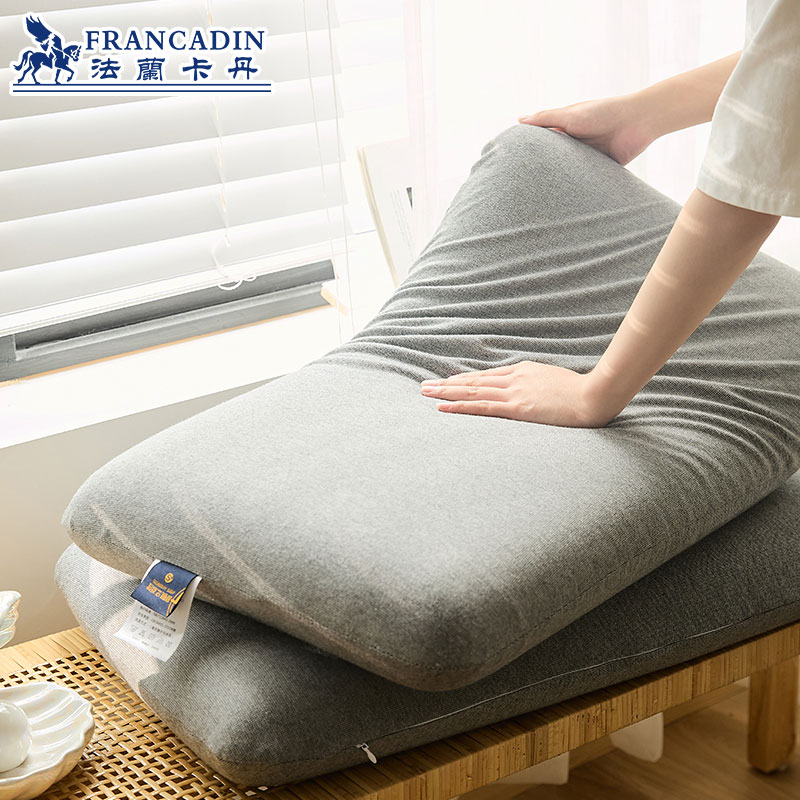 Frank Dan high-grade hydrophilic cotton slow rebound zero pressure bread pillow cotton fabric pillow core double pillowcase