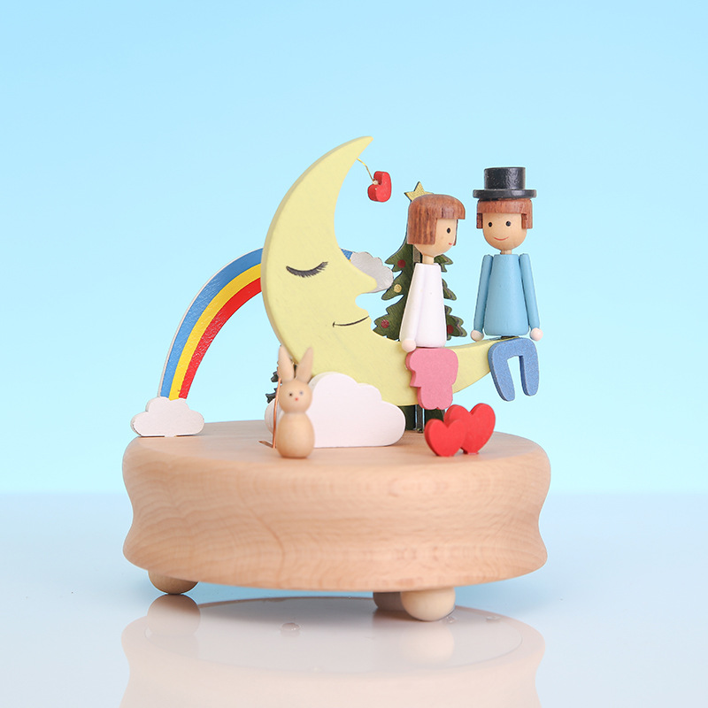 Swing music box Vintage music box boutique wooden male and female students birthday creative couple Wedding Valentine's Day gift