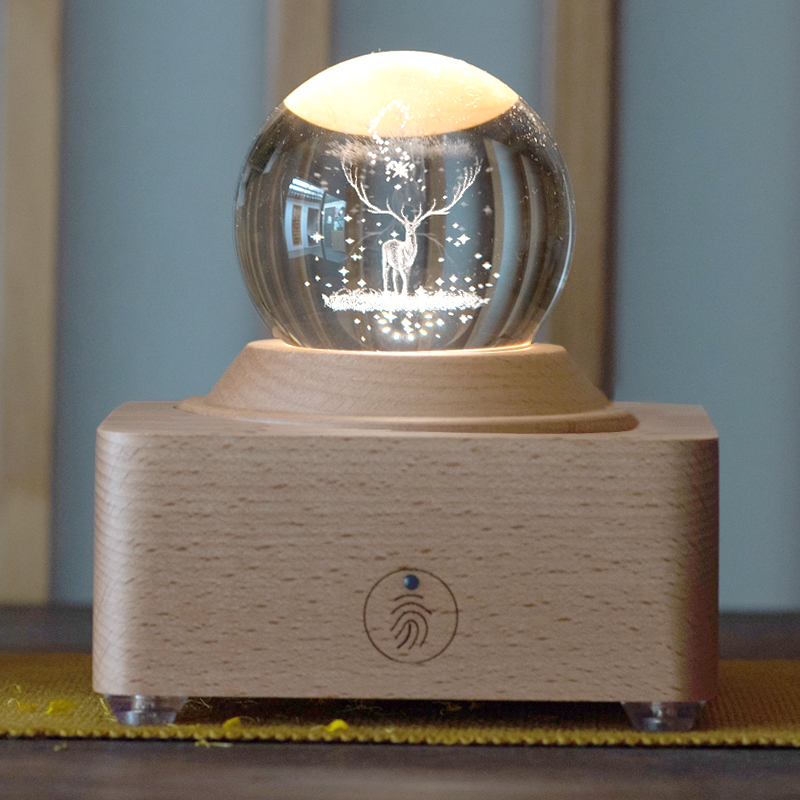 jeancard Crystal Ball Bluetooth Audio Rotating Music Box with Speaker for Boys, Girls and Girls Christmas Gifts