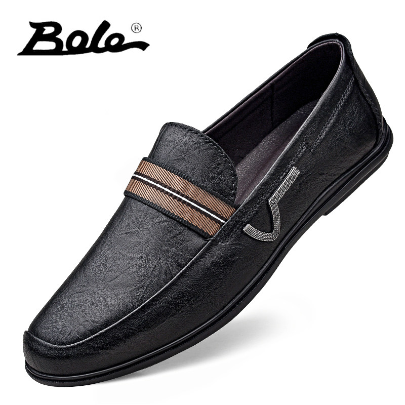 Men's shoes Summer frosted cow leather men's casual leather shoes Men's leather Han version One foot pedal Soft bottom sloth man Bean Bean Shoes Man