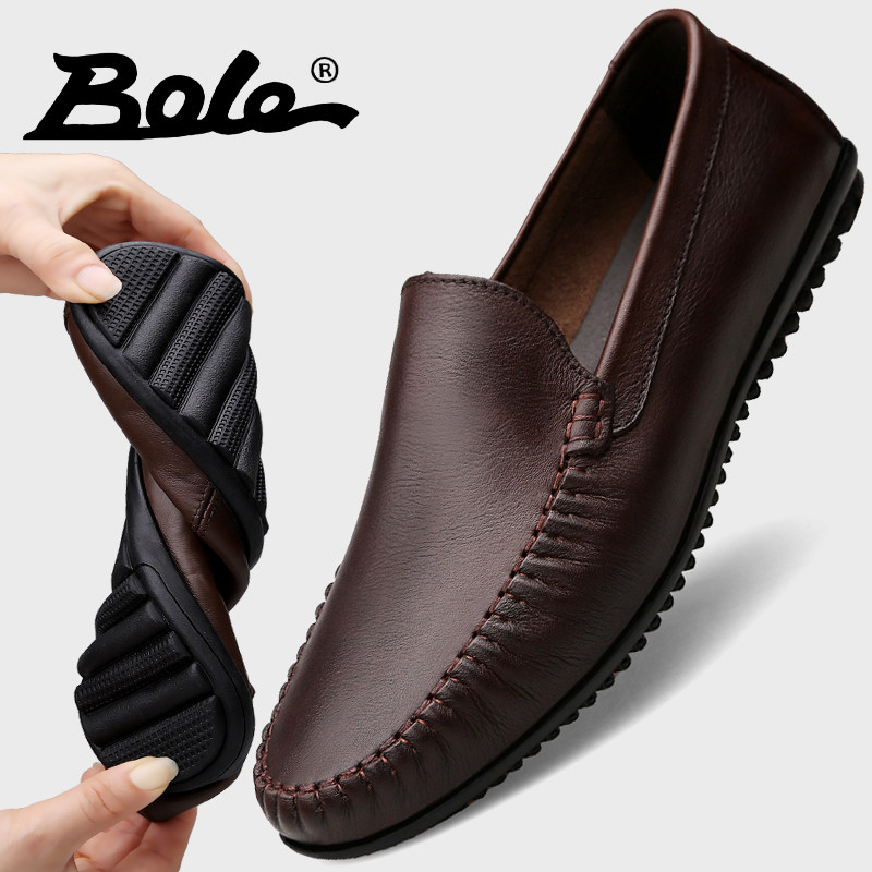 Shoes men's leather soft - noodle men's casual leather shoes autumn men's shoes large number 4647 middle - aged daddy shoes