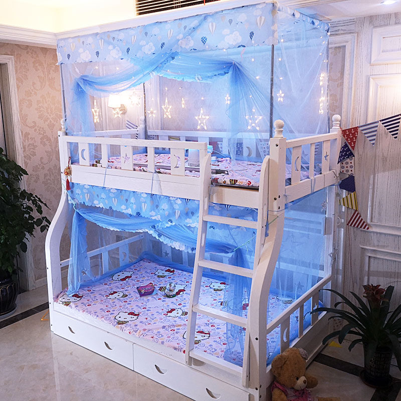 Friya's mother-child bed has mosquito nets on and off the bed. Children's children's mosquito nets are encrypted dormitory mosquito nets 1 51 2