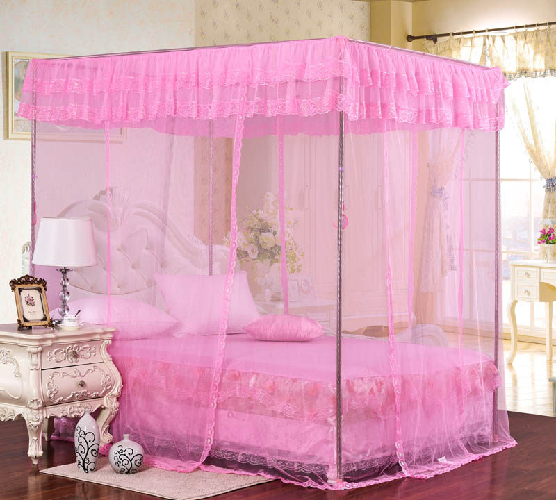 Freya mosquito net three-door thick stainless steel bracket landing palace bed mosquito net any specification custom-made