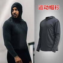 Sports long sleeves T-shirt mens soccer training running with hoodie speed dry sweatshirt casual elastic gym clothes man