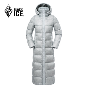799元包邮  黑冰 F8552 女士超长款鹅绒羽绒服