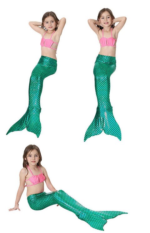 Trẻ em nàng tiên cá áo tắm bé gái đồ bơi bé gái nàng tiên cá bikini bikini bé áo tắm với mắt cá chân - Bộ đồ bơi của Kid quần áo bơi trẻ em