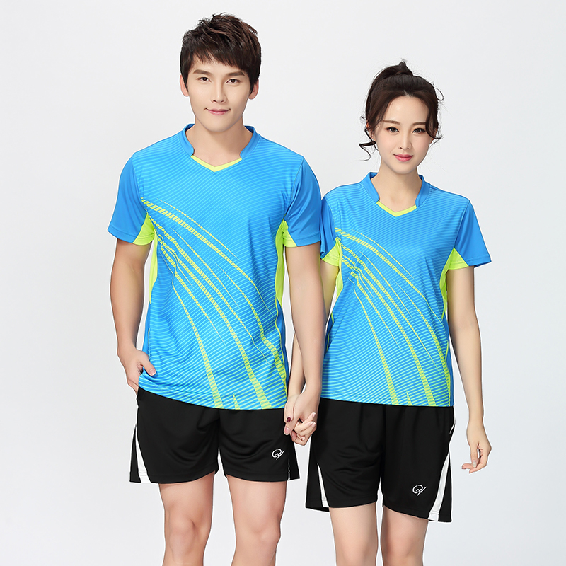 New table tennis clothes suit Men's and women's suits Crew neck tops Quick-drying table tennis clothes Custom printed badminton clothes