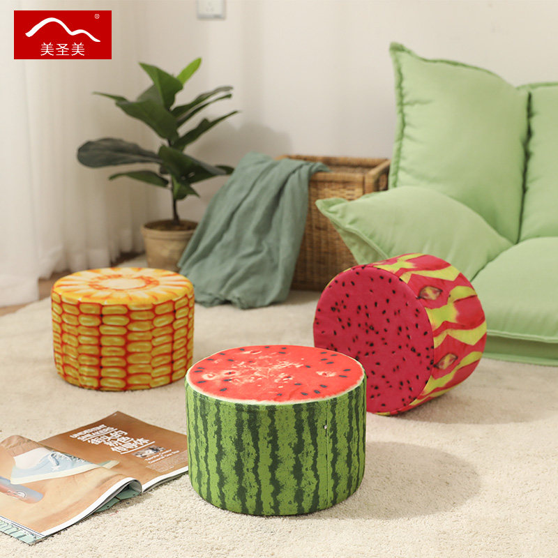 Meishengmei children's stool fabric small stool home fruit stool round stool cute baby stool low stool footstool
