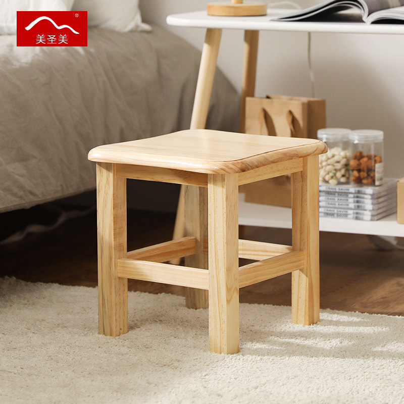 Small wooden stool small bench domestic solid wood small square stool living room tea table stool creative wood stools small stool brief