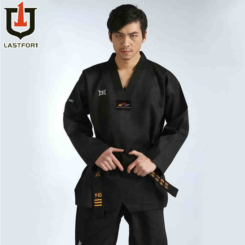 Gendo--Jinran--Striped Taekwondo Coach Suit Black Adult High-end Customized Training Suit