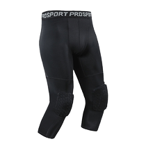 Basketball tights mens leggings knee pads professional cropped pants sports equipment honeycomb anti-collision meniscus leggings knee pads