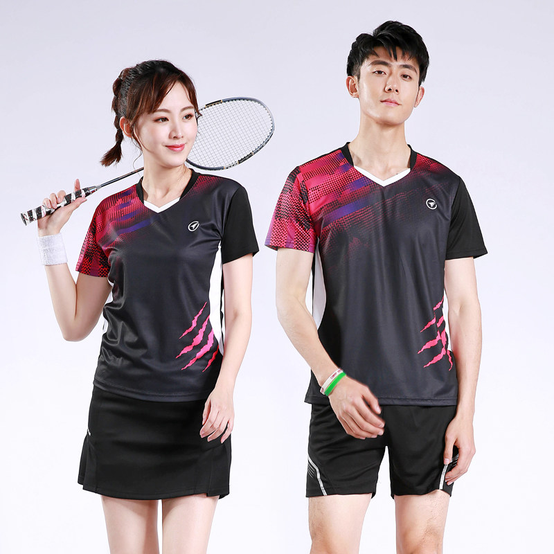 Short-sleeved table tennis suit adult boy girl boy and girl badminton coat shorts quick dry pupil