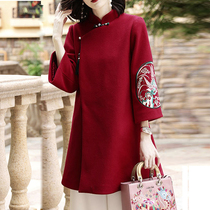 Young Hi mother-in-law wedding dress coat coat foreign style noble mother-in-law Cheongsam Wedding ceremony mother dress winter dress