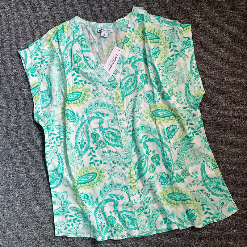 Lightweight and Cool Summer Shirt for Export, $54.99, V-Neck Loose Casual Woven Shirt with Raglan Short Sleeves