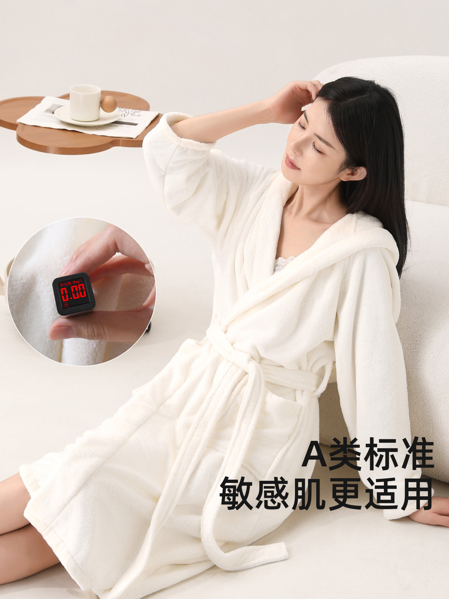 Light Rain Women's Bathrobe-Style Winter Thickened Hooded Bath Towel Can Be Worn as a Wrap, More Absorbent Than Pure Cotton, Quick-Drying, Suitable for All Seasons