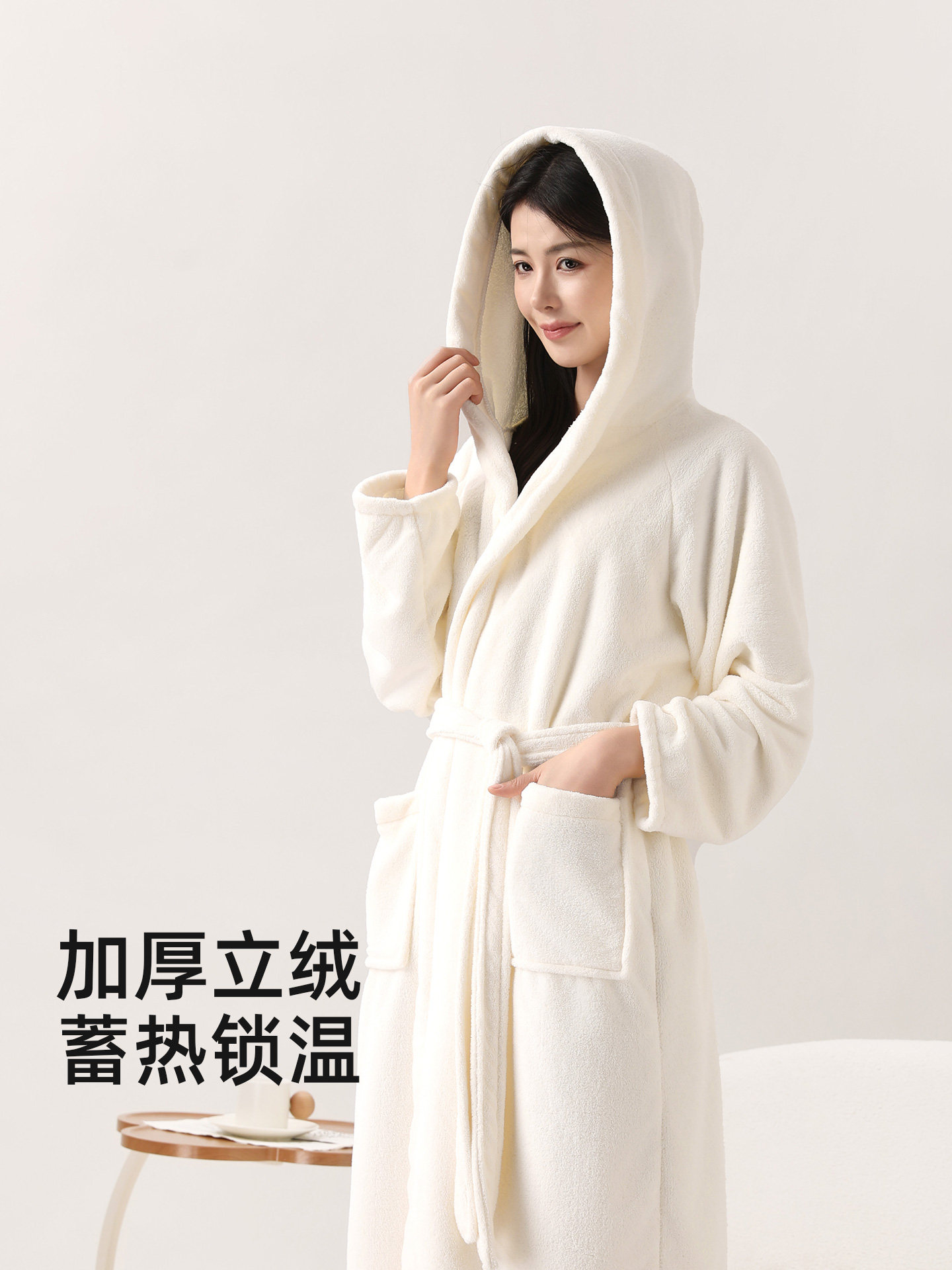 Light Rain Women's Bathrobe-Style Winter Thickened Hooded Bath Towel Can Be Worn as a Wrap, More Absorbent Than Pure Cotton, Quick-Drying, Suitable for All Seasons