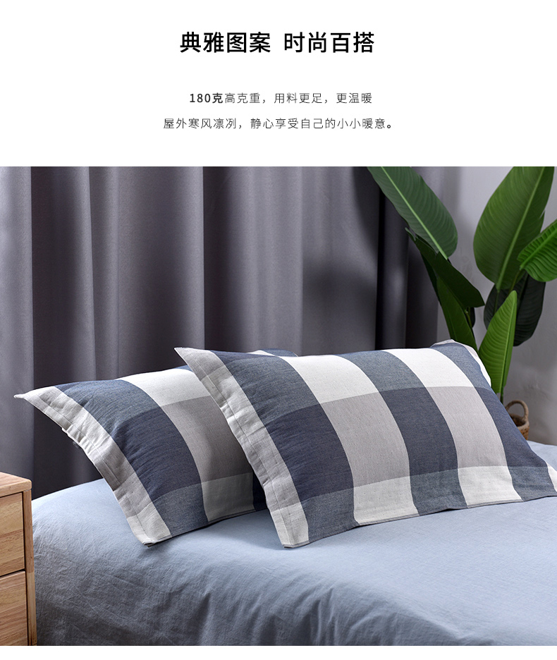 Khăn bông gạc 100% cotton dành cho người lớn đôi đồng bằng dải Geshu đơn giản vỏ ga gối