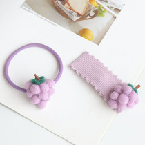 Cute girly heart wool felt grape fa sheng tou sheng purple fruit hairclip Hairband bangs edge clamp hairpin headdress