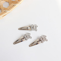 Butterfly hairclip retro BB clip Korean cold wind silver shiny simple hair card banghai shape female hair accessories