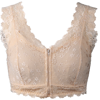 [Clearance] Aiwei Thin Post-Mastectomy Bra, Wireless Bra with Front Zipper, Tank Top Style