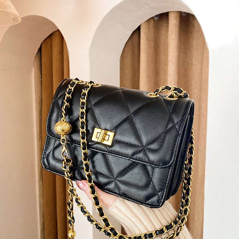 Singapore Tide Woman Bag 2021 new fashion diangham chain senior - sized girls sling bag