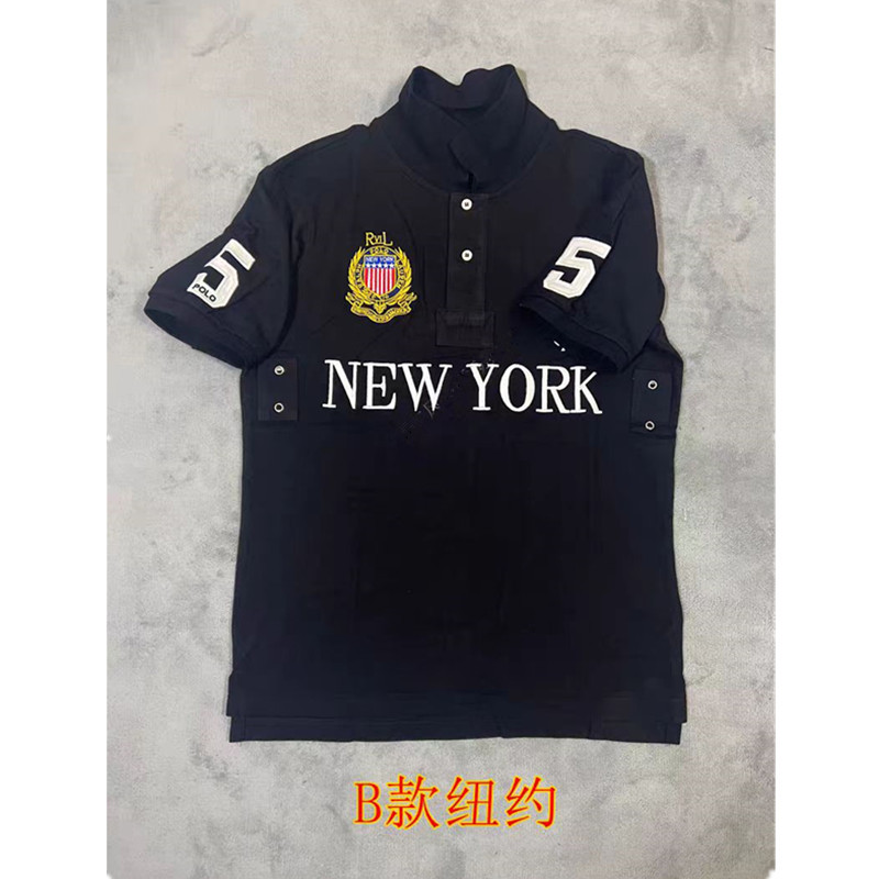 Summer Hot-Selling Cross-Border Men's Polo Shirt with Embroidered Collar, Urban Style, American Casual, Large Size Top, T-Shirt, Short Sleeve