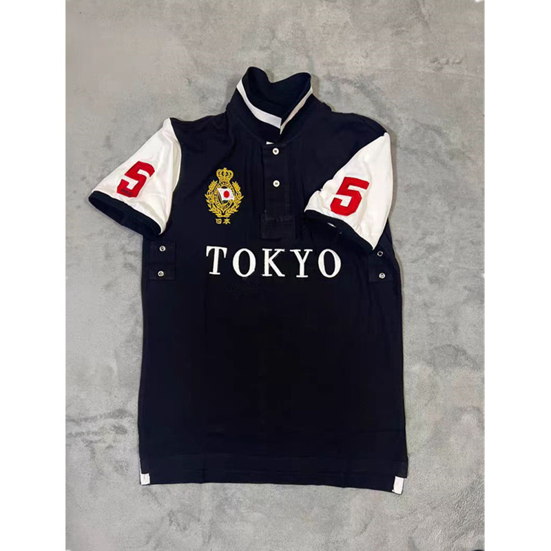 Cross-Border Trade Pure Cotton Men's Summer Trendy Short-Sleeved Polo Shirt Solid Color Breathable Youth Turn-Down Collar Men's Top