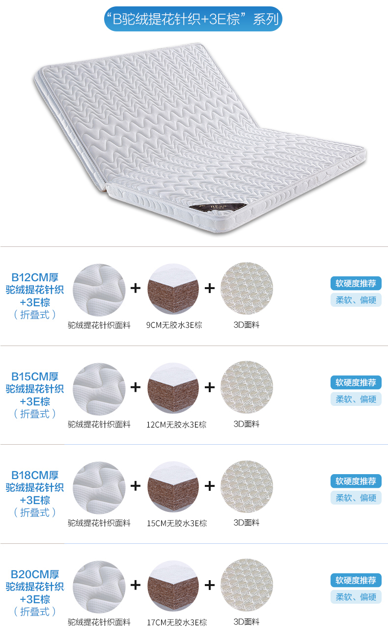 LVC mat núi cọ con mỏng latex nệm Simmons 1,8 m 1.5m1.2 gấp tùy chỉnh - Nệm đệm y tế
