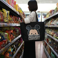 Vừa hoạt hình Mickey vai túi mua sắm gấp vải xanh túi du lịch túi hành lý túi phòng tập thể dục - Túi du lịch túi du lich