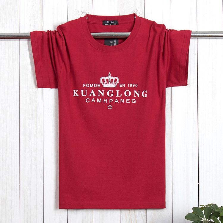 Thêm bông lớn nam t-shirt ngắn tay cộng với phân bón XL chất béo đơn giản quần áo chất béo nửa tay áo vòng cổ triều 6X