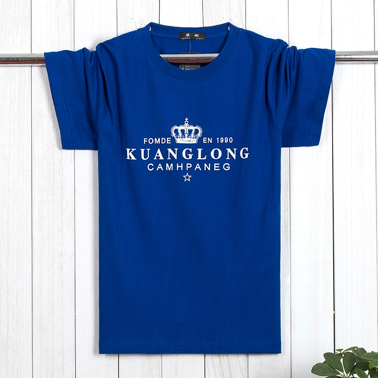 Thêm bông lớn nam t-shirt ngắn tay cộng với phân bón XL chất béo đơn giản quần áo chất béo nửa tay áo vòng cổ triều 6X áo polo gucci