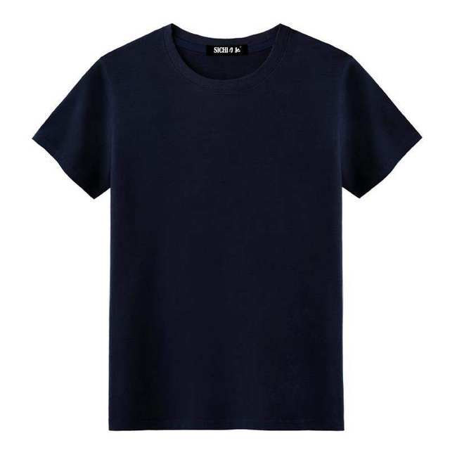 Short-sleeved t-shirt men's pure plain color inner wear pure white pure black all white all black simple winter and summer top clothes